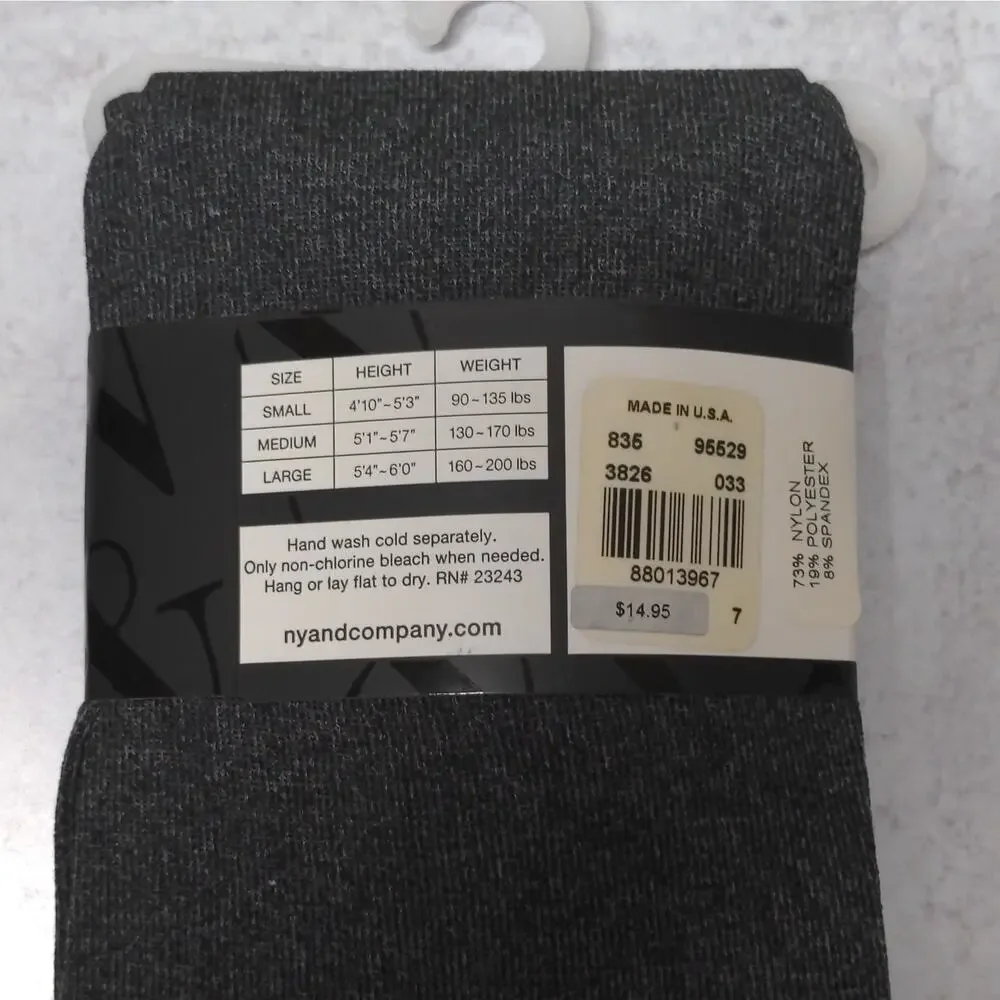 New York & Company City Gray Tights - Size M - NWT